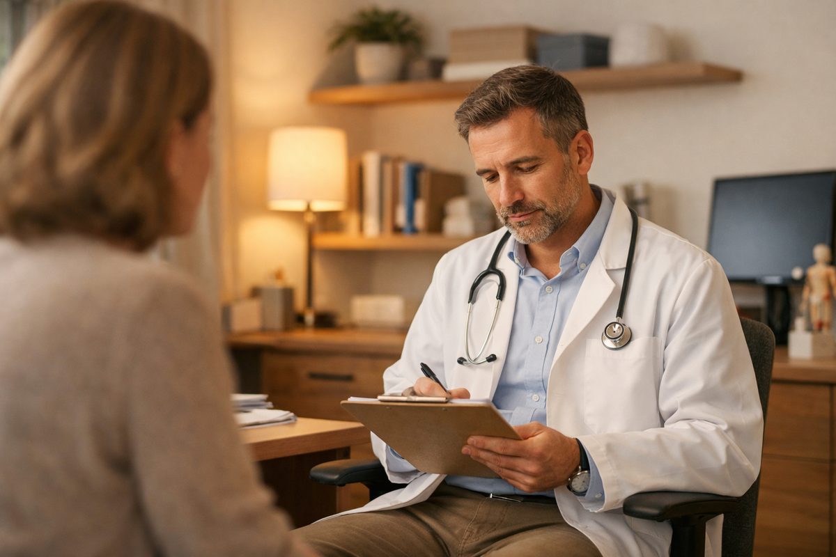 Huisarts in gesprek met patiënt