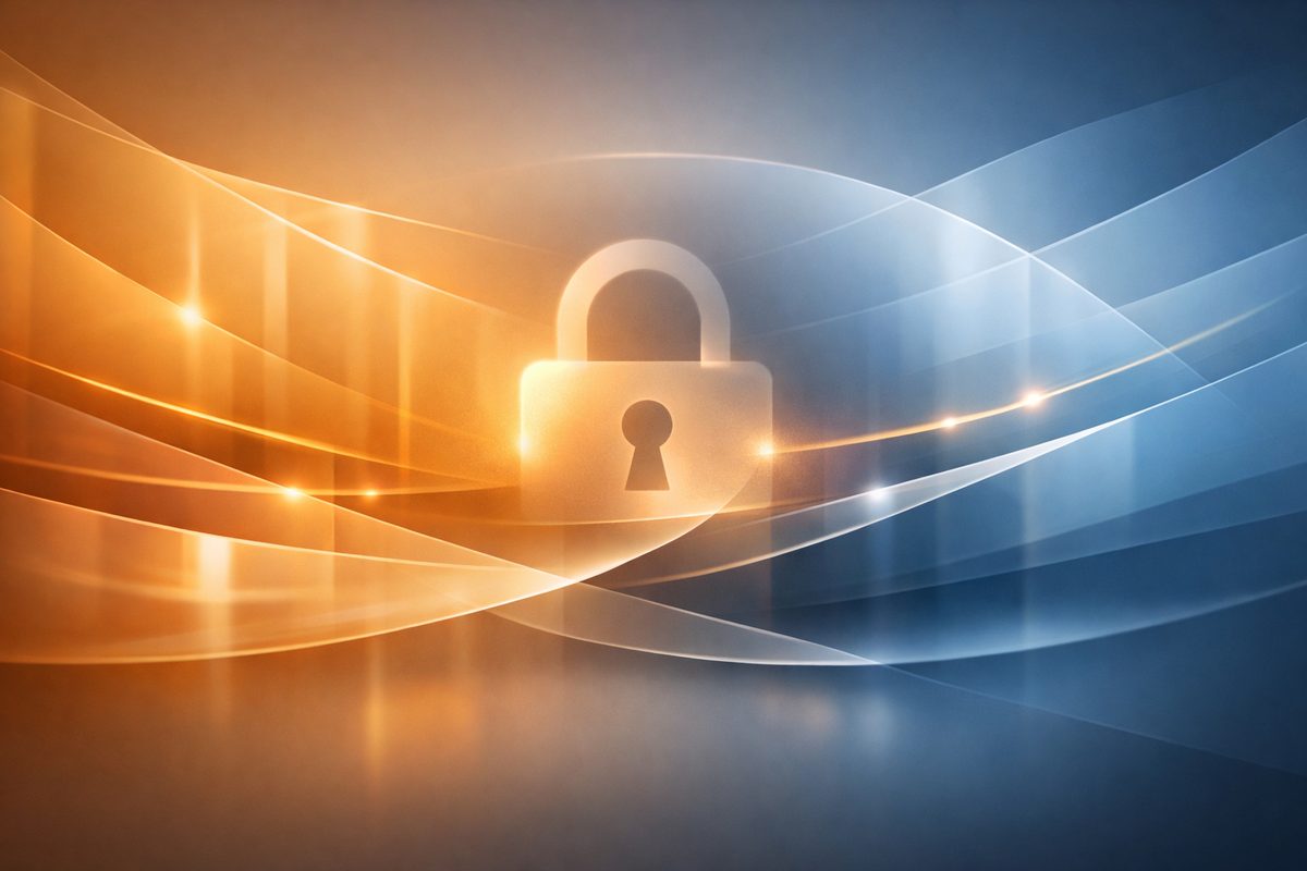 Abstracte visual van beveiligde dataflow